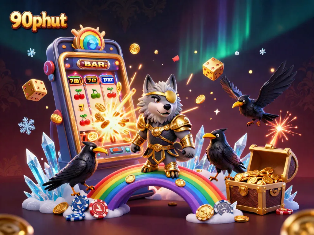 Engage in thrilling gameplay with 90phut, featuring a vibrant jackpot explosion and dynamic casino elements.