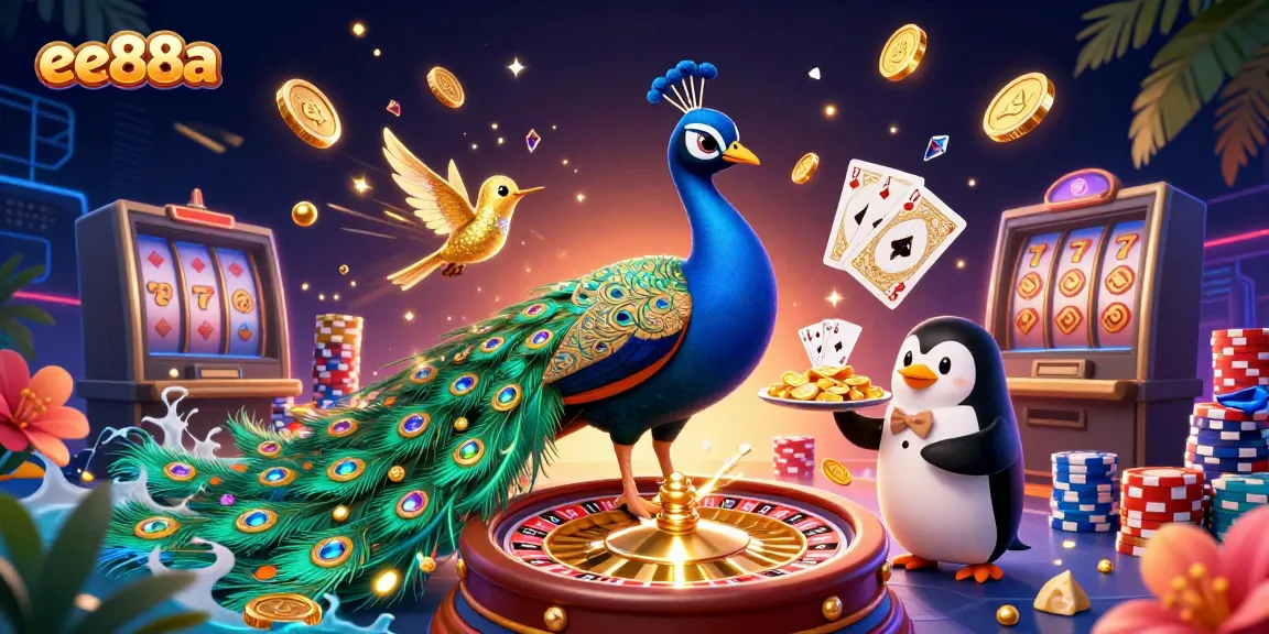 Experience the thrill of ee88a with a vibrant 3D casino scene showcasing colorful characters and dynamic game elements.