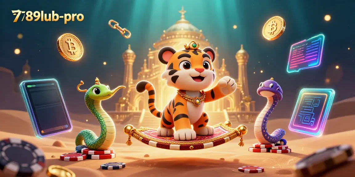 Experience thrilling gaming adventures with 789lub-pro in this vibrant casino illustration featuring magical elements.