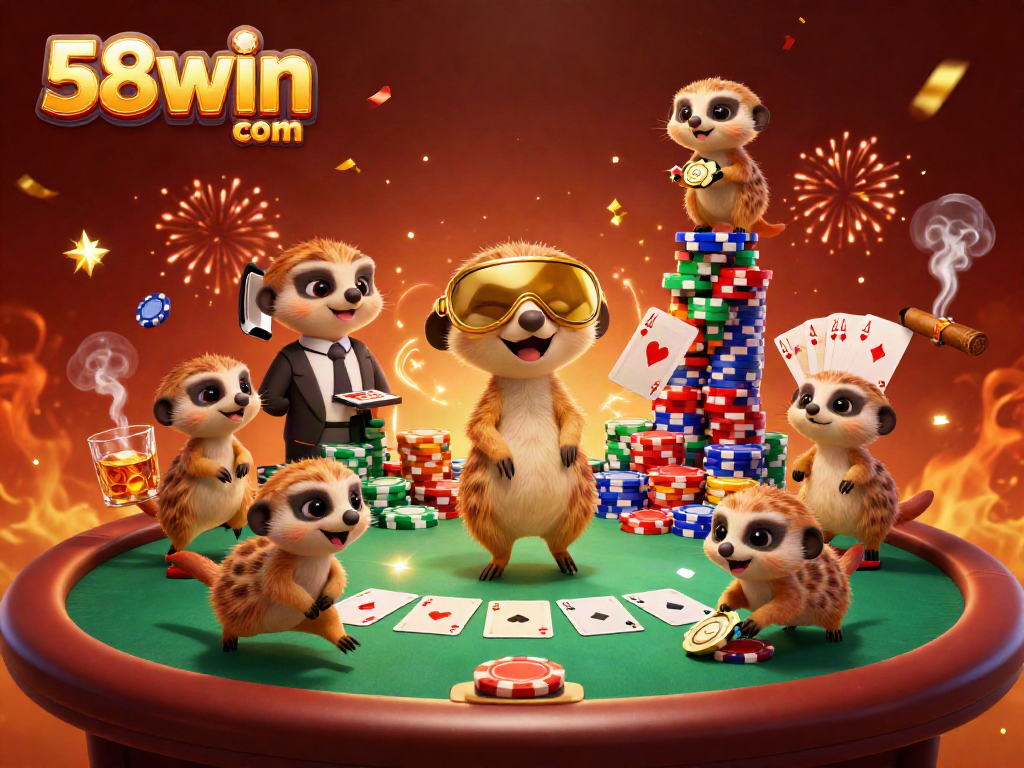 Experience high-stakes excitement at 58win com with our thrilling meerkat casino scene.