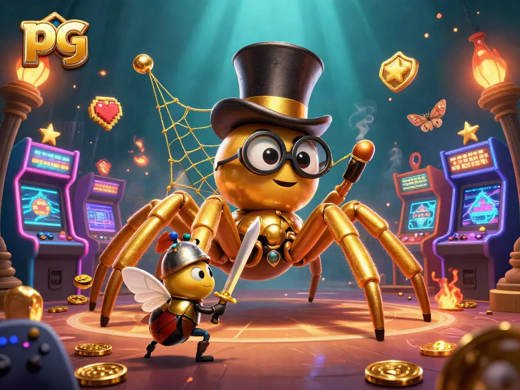 Engage in vibrant gaming action with pg themed characters in a colorful casino environment.