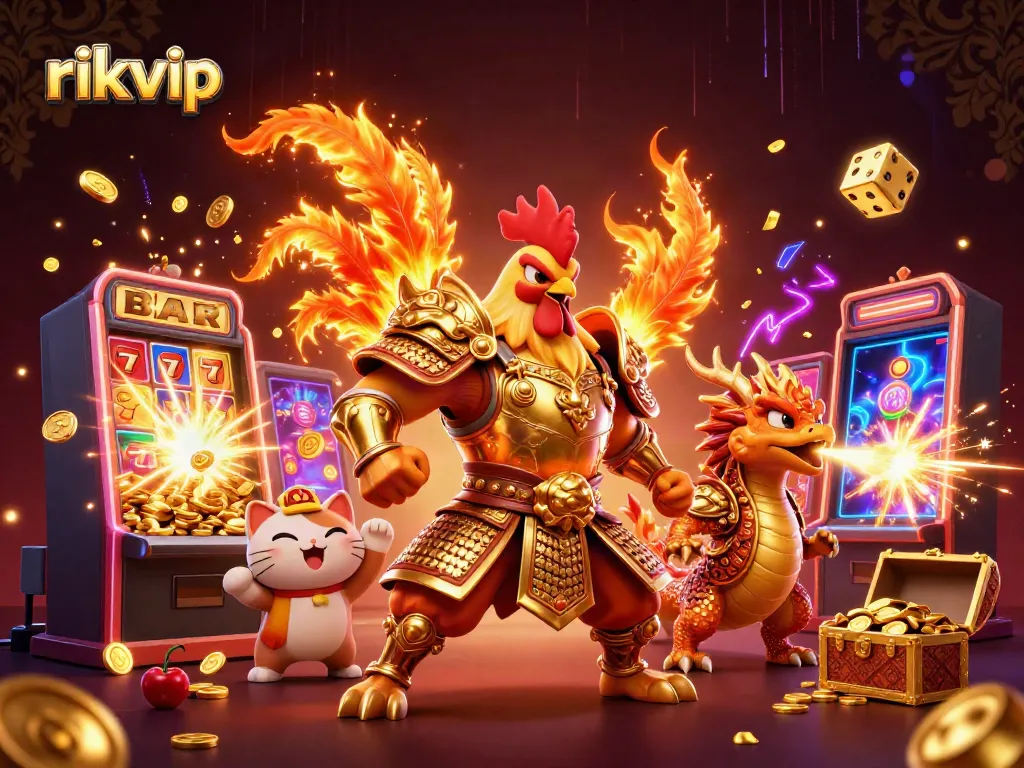 Engage with rikvip’s vibrant gaming universe featuring dynamic characters and explosive slot machine action.