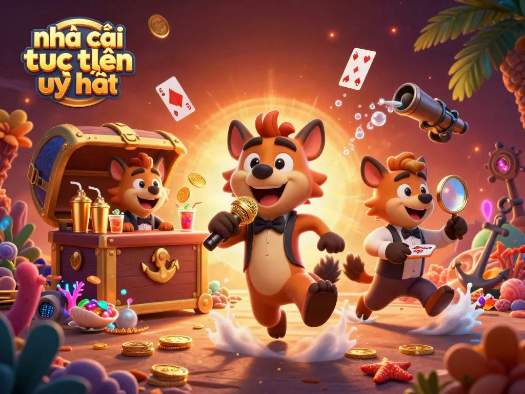 Experience exciting moments at nhà cái trực tuyến uy tín comedy casino with hyenas performing and bartending.