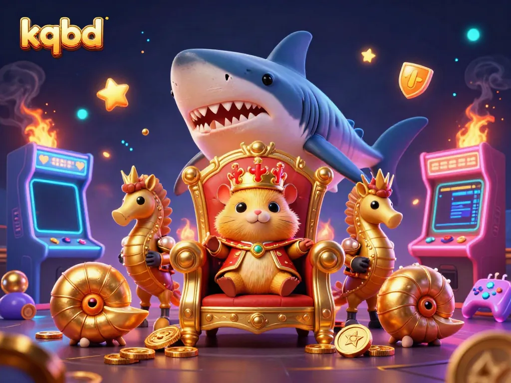 Experience thrilling kqbd action in this vibrant 3D casino-themed scene featuring a golden hamster king.