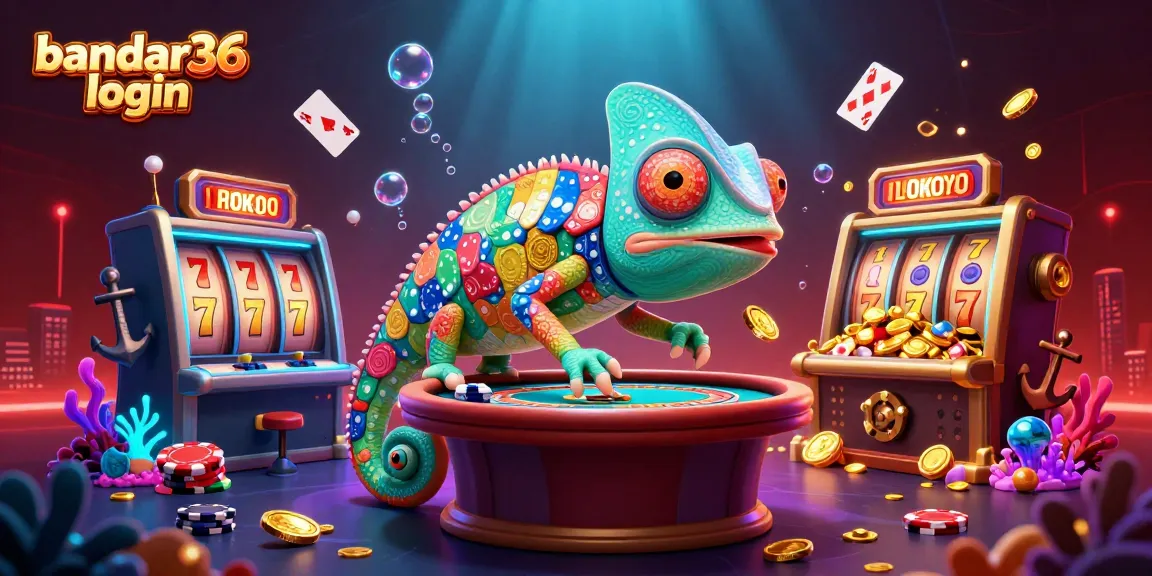 Permainan slot menarik di bandar36 login dengan chameleon sebagai pemilik kasino.