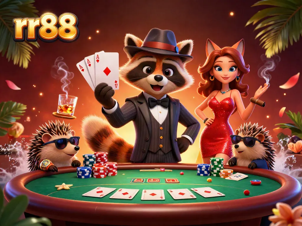 Experience exciting poker action at rr88 with charming characters and vibrant casino elements.