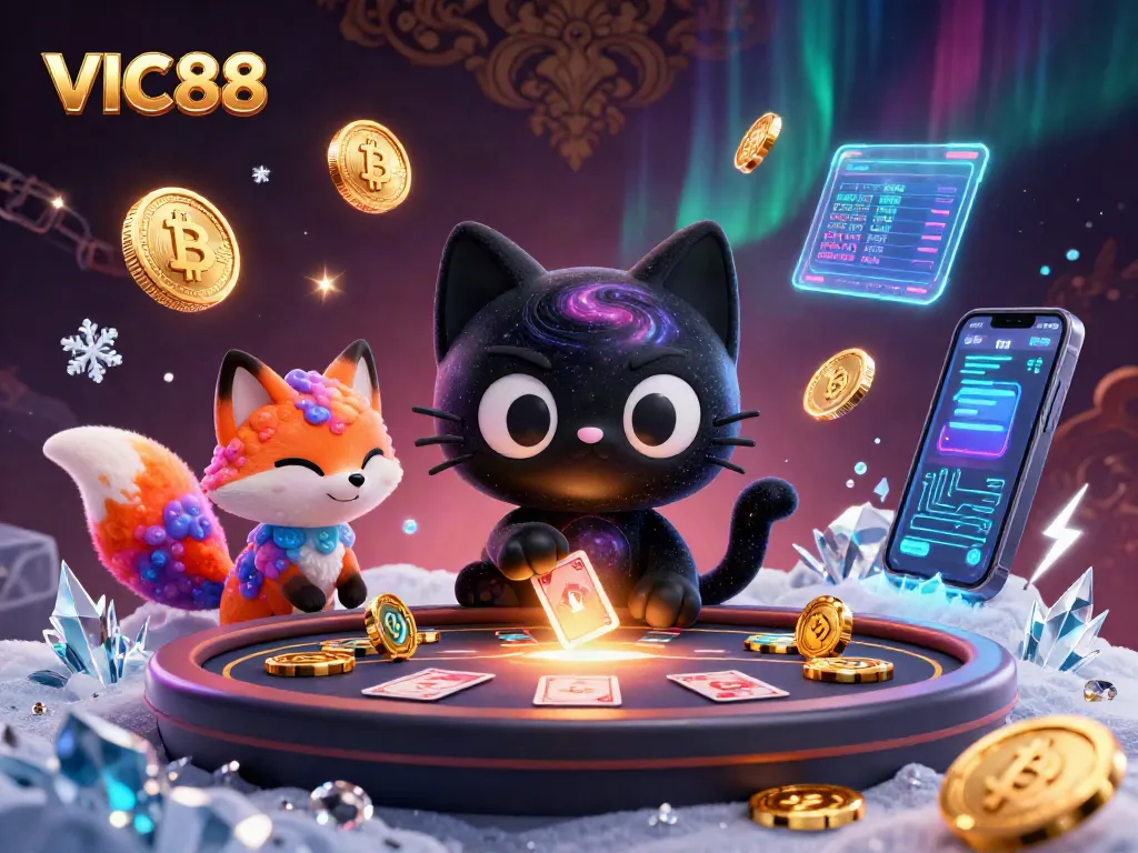 Experience excitement at VIC88 with a cosmic casino theme featuring vibrant characters and dynamic gaming elements.