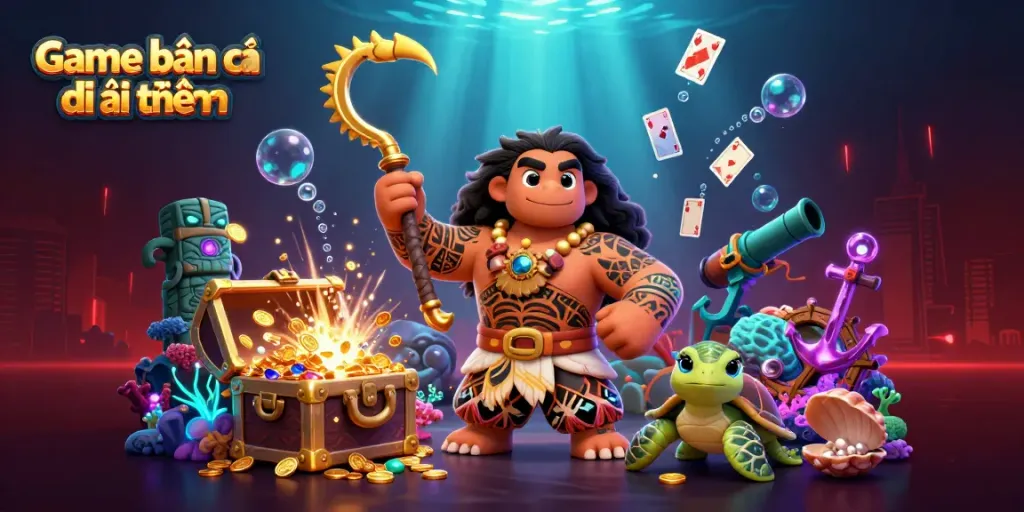 Experience the thrill of Game bắn cá đổi thưởng with colorful underwater scenes and vibrant characters.