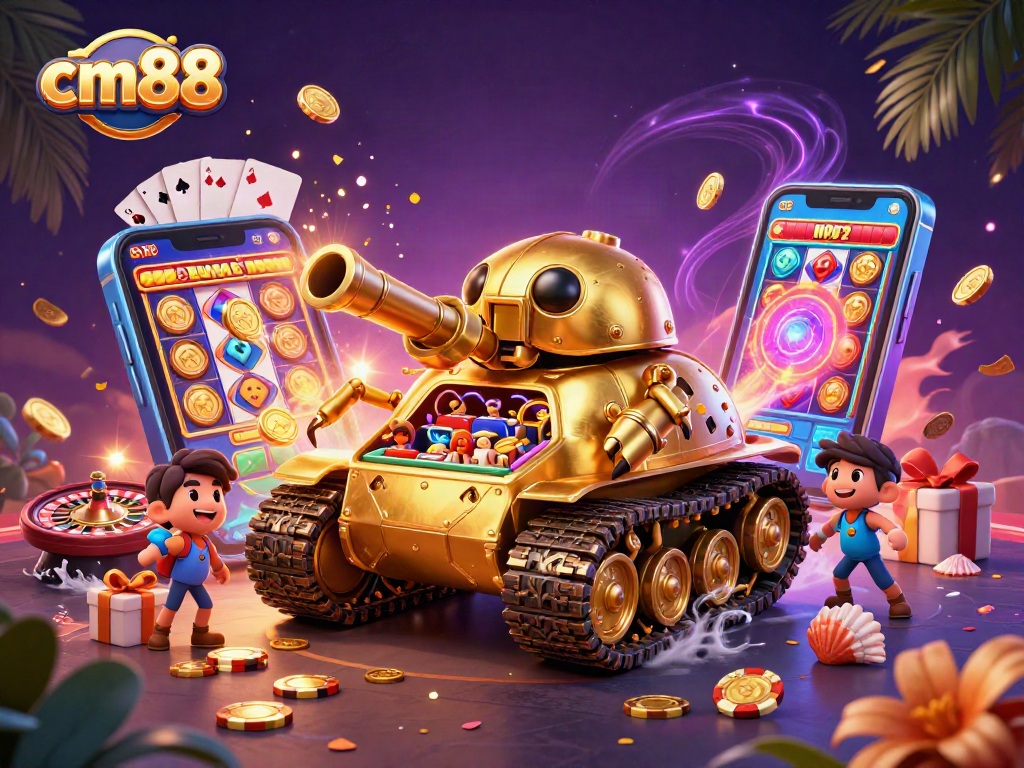 Experience the lively cm88 casino scene with golden beetle tank and interactive games.