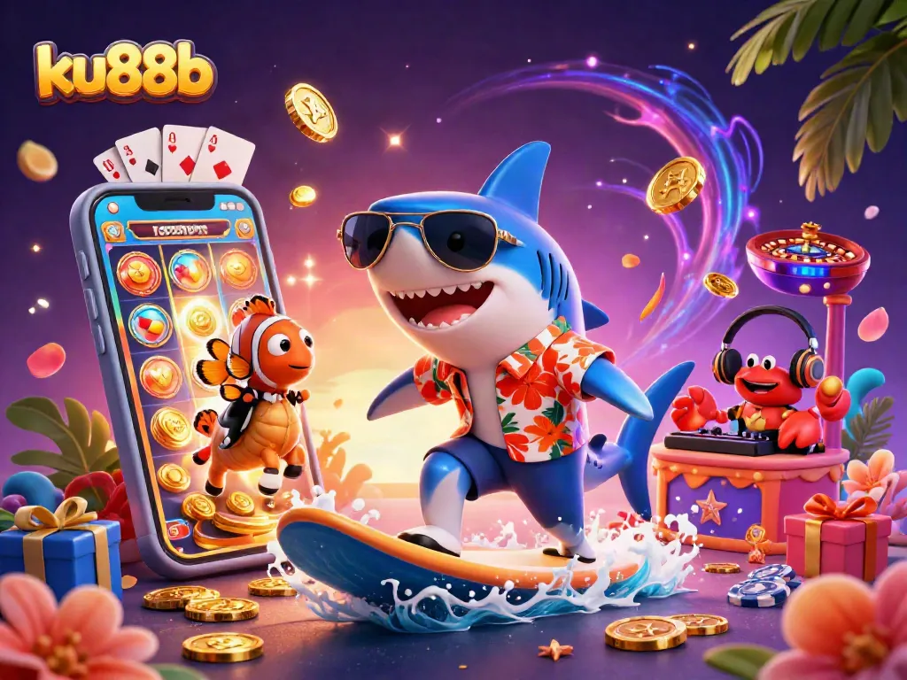 Experience exciting gameplay with ku88b, featuring vibrant characters and dynamic casino elements in a lively scene.