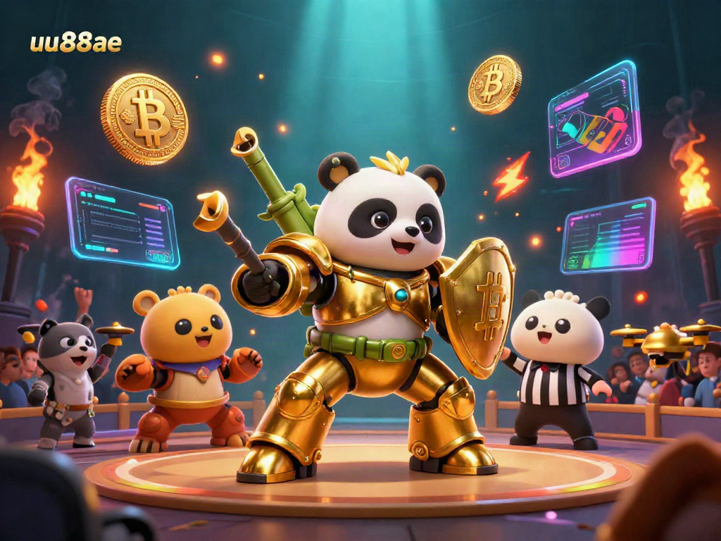 Experience the thrill of uu88ae with a vivid 3D casino battle scene featuring vibrant characters and rich game elements.