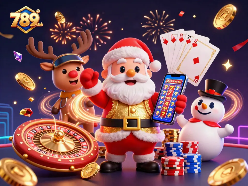 Win big with 789club's thrilling jackpot slots featuring festive characters and casino excitement.