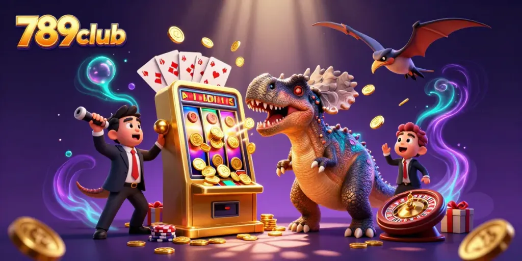 Win big at 789club with a dazzling jackpot scene featuring animated characters and slot elements.