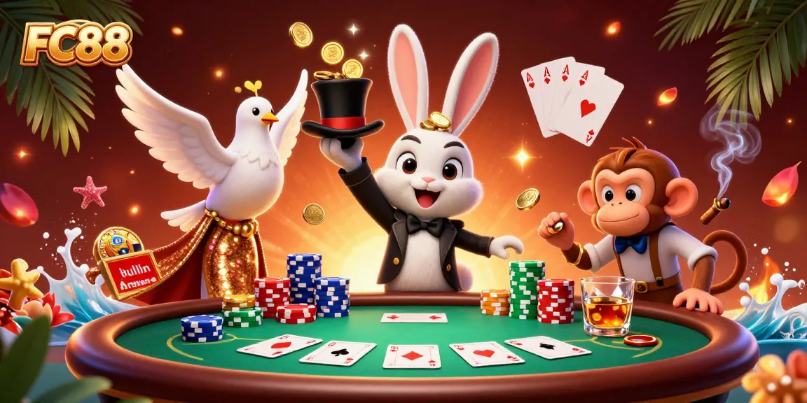 Experience exciting moments with FC88 at the gambling table, where luck and strategy intersect.
