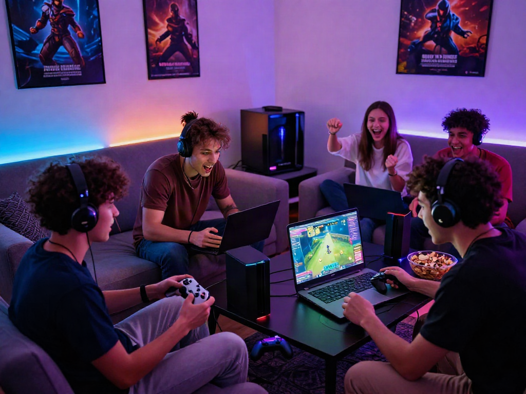 Friends enjoying an engaging multiplayer gaming session on kilat404 platform.