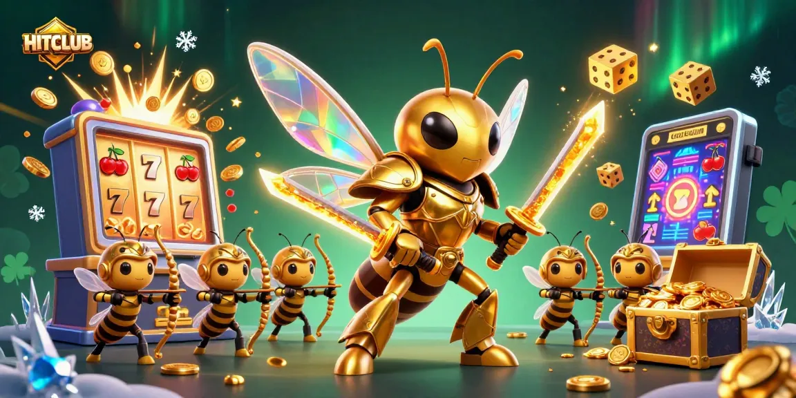 Experience exciting wins at HITCLUB with vibrant slot gameplay featuring a golden hornet and jackpot explosion.