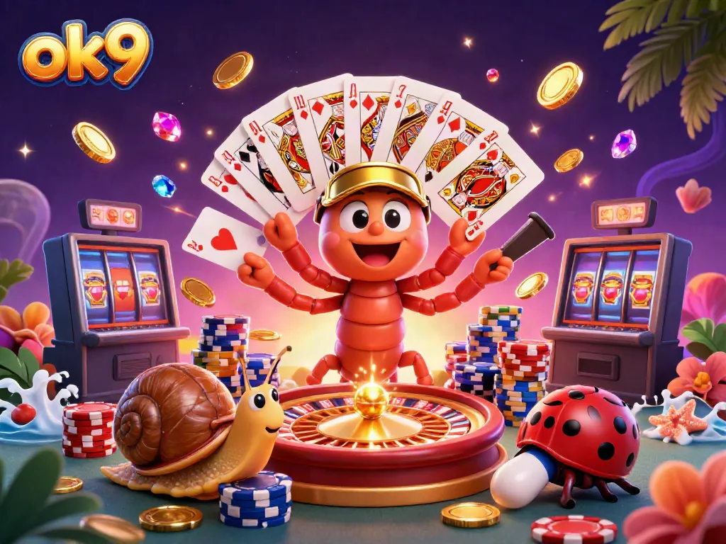 Engage in exciting gameplay with ok9, featuring a multi-character casino scene bursting with energy.