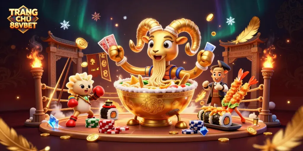 Engage in thrilling moments at TRANG CHỦ 88VBET with vibrant casino elements and dynamic characters.